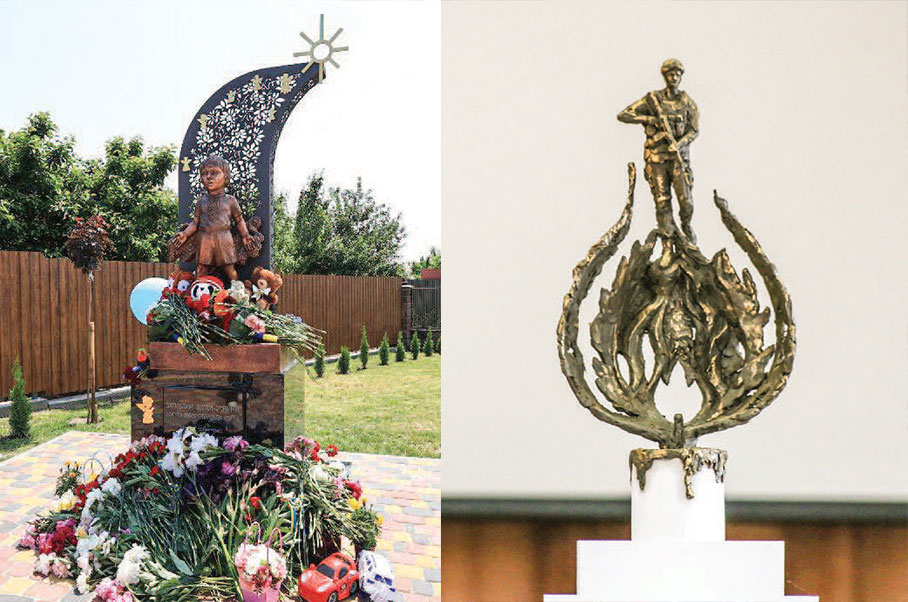 Розстріляне дитинство: пам’ятник загиблим дітям у Нових Петрівцях. Полум’я пам’яті: проєкт скульптури, яку встановлять у Лютежі. Фото: Київське море